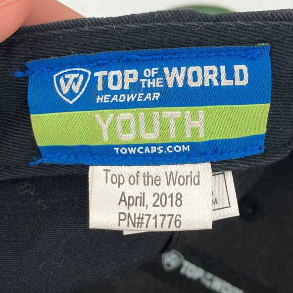 Top Of The World Black Iowa Hawkeye University Snap Back Flat Bill Youth Hat Cap - Picture 2 of 12